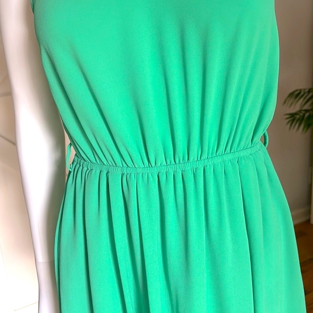 Modcloth Silk Cut Out Back Side Tie Sleeveless Side Tie Wrap A-Line Mini Dress - Picture 12 of 14